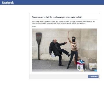 Une image de la manifestation des Femen, censurée par Facebook